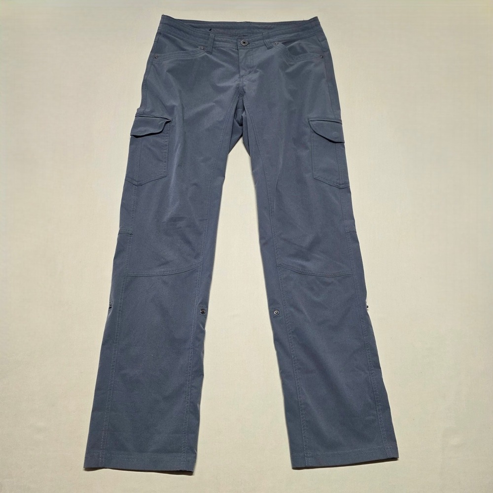 KUHL Women Gray Cargo Hiking Outdoor Pants Size 10 Regular Roll Up Leg Snaps
